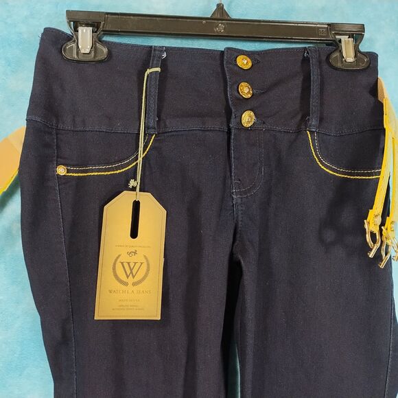 Watch LA Jeans with Belt, NWT, Women's, Black, Size 7 (W27 to W31) - Picture 3 of 8